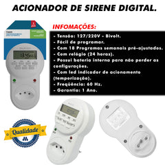 Acionador De Sirene Programável Com Relógio Cartográficos Biométricos Henry Vega Prisma Control Id Dimep