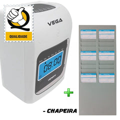 Relogio Cartografico de Ponto Eletrônico Henry Vega + Software de Controle de Ponto + 50 Cartões + Chapeira