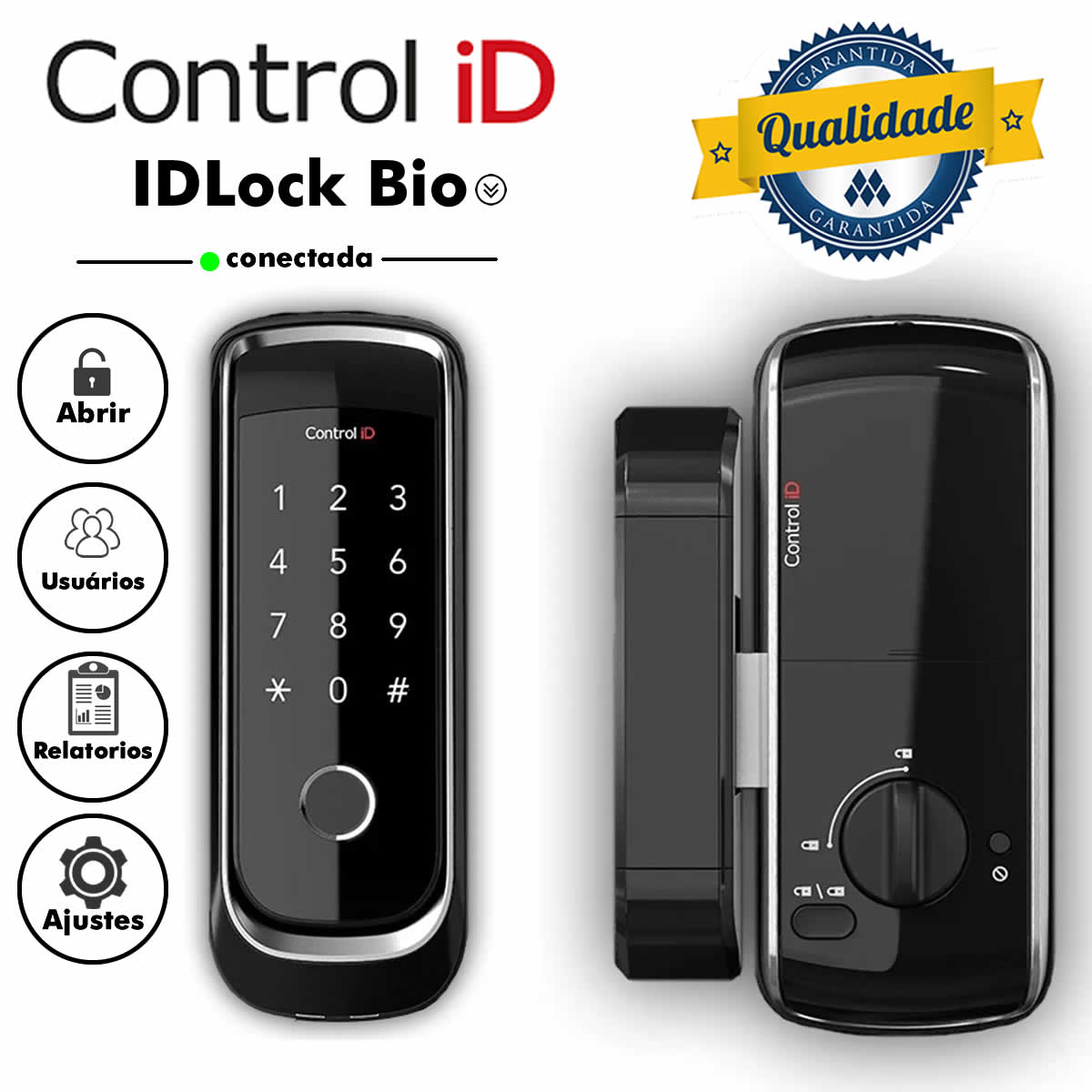 Fechadura Smart iDLock Biometria + Senha (com Bluetooth)